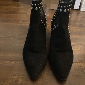 Black Studded Women's Ankle Boots